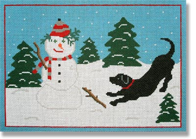 Orvis Snowman With Black Lab