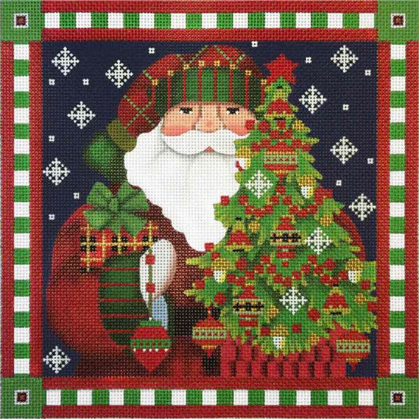 Red Bird Santa 10X10 13