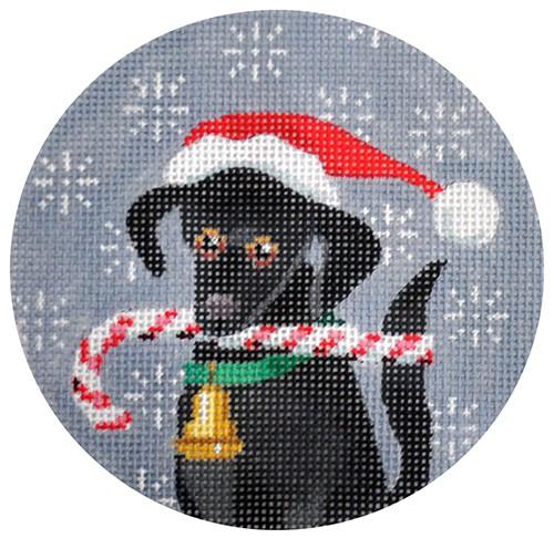 Black Labrador Xmas Circle