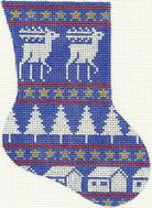 Blue Reindeer Mini Sock