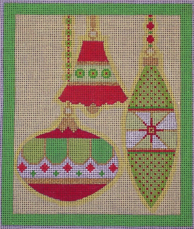 Ornament Trio Red Green