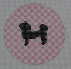 Shih Tzu on pale pink