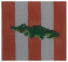 Gator on orange/white stripe