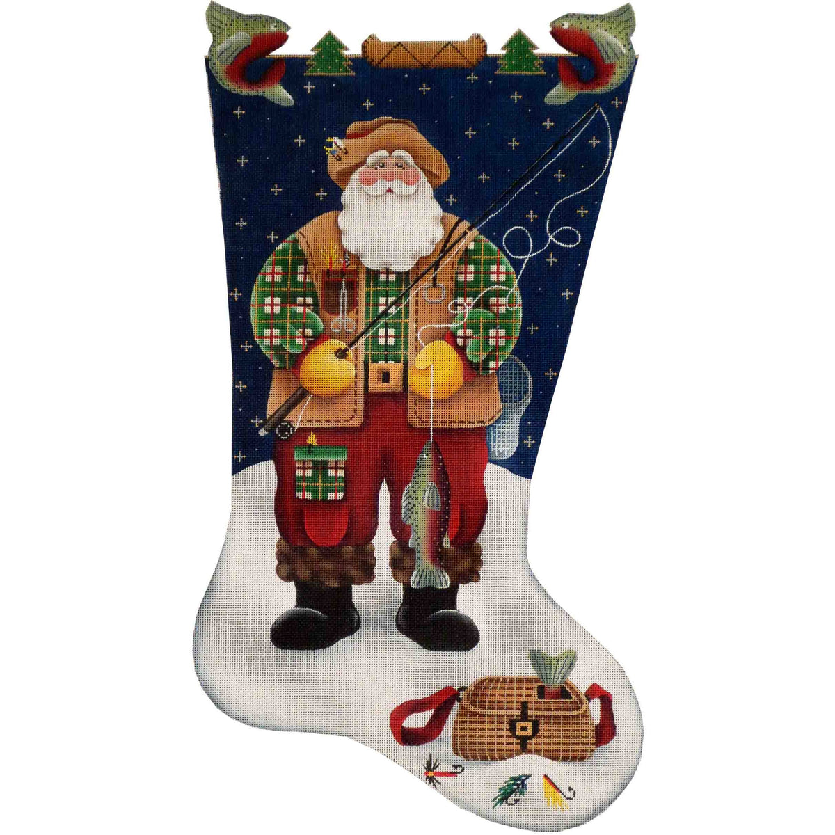 Fishing Santa Stocking