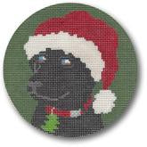 Jack w/ Santa Hat-Black Lab