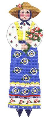 Blue/Yellow Garden Lady - Ornament