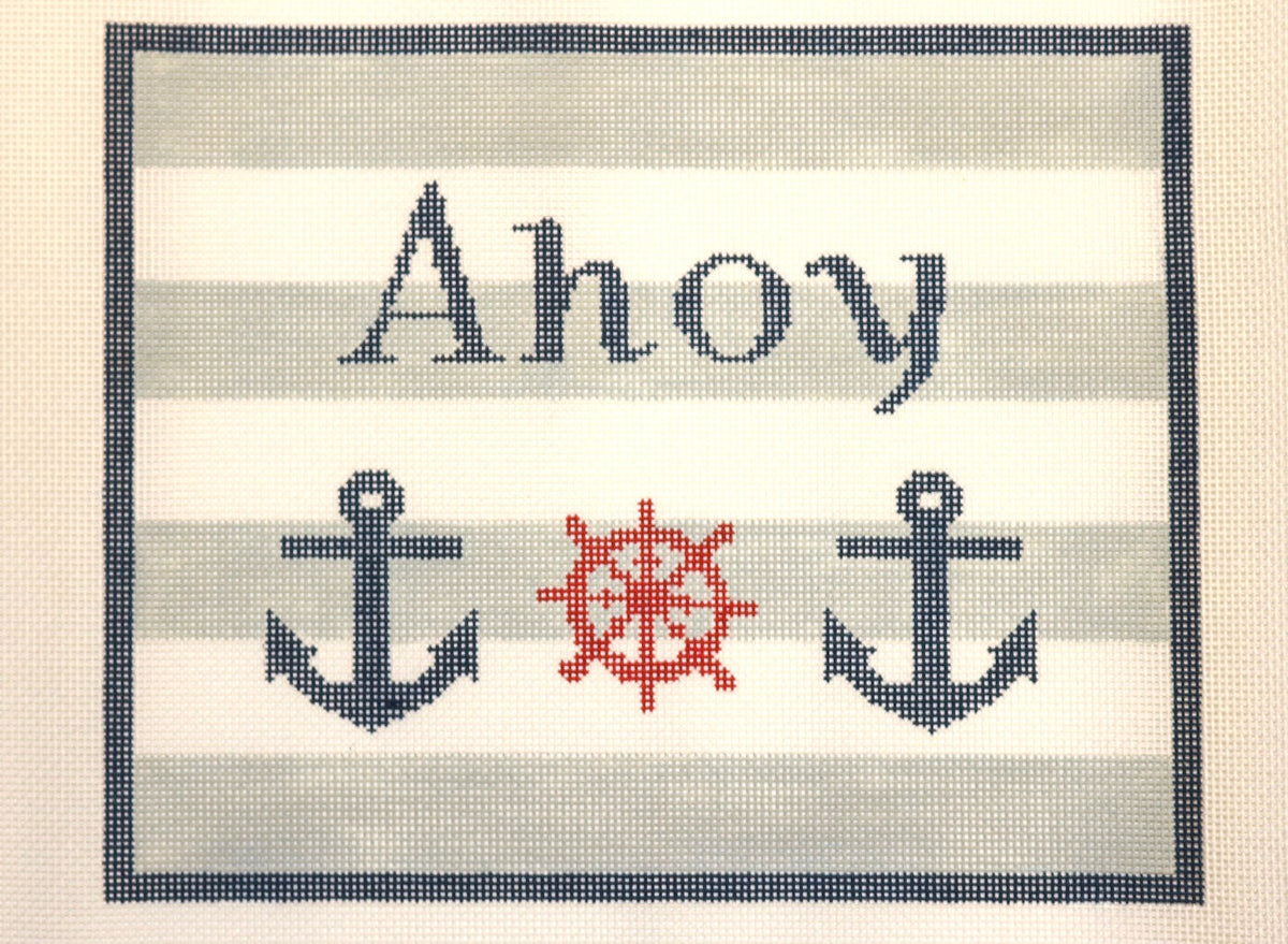 Ahoy With Anchors Ship Wheel