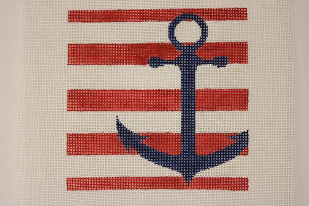 Anchor Stencil Red Stripes