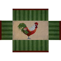 Rust Green Rooster w/ Stripes Brick