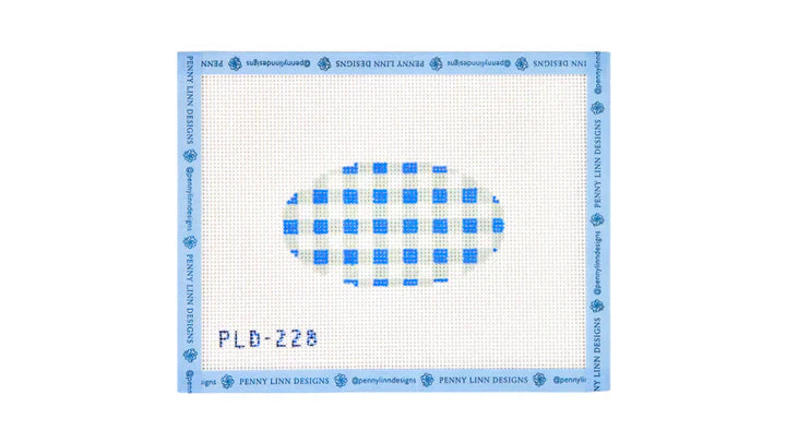 Blue Gingham Small Oval