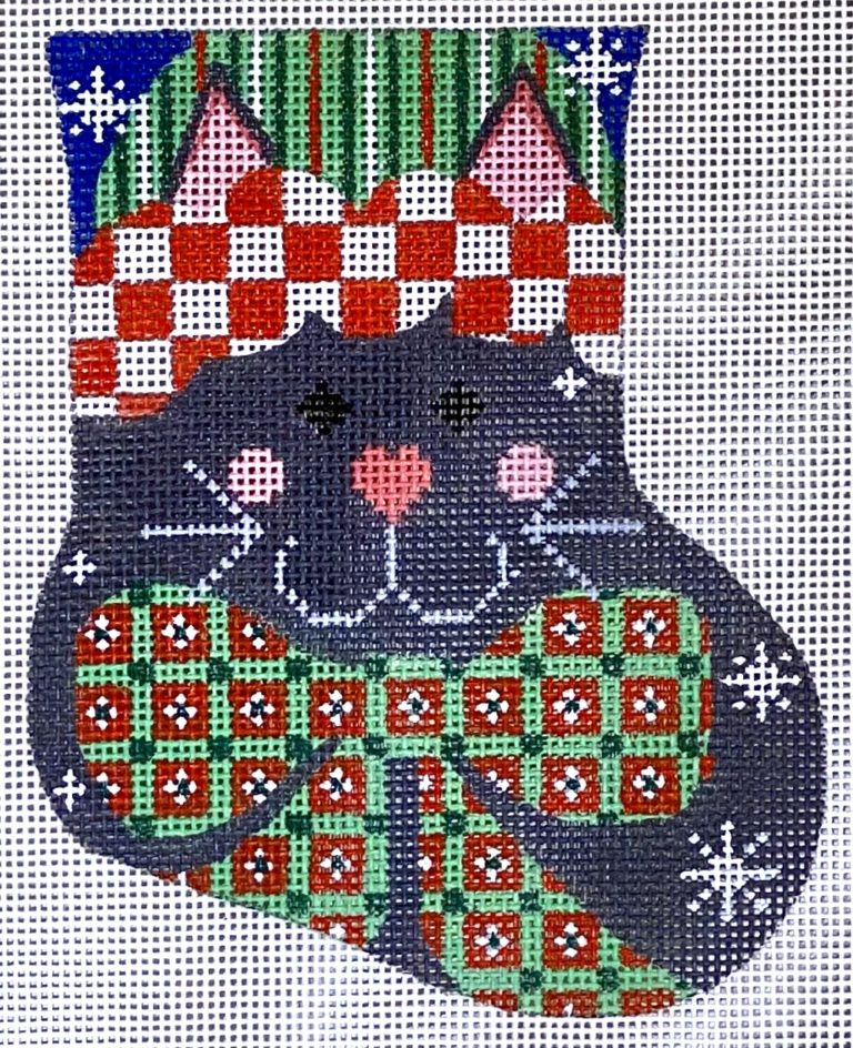 Black Cat w/ Bow Tie Mini Stocking