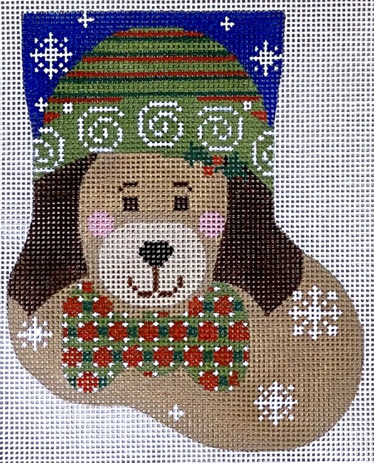 Tan Dog w/ Bow Tie Mini Stocking