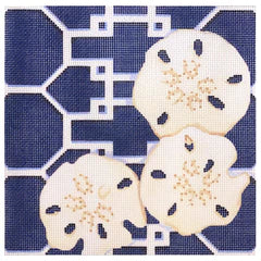 Sand Dollar On Lattice Blue