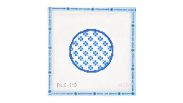 Floral Round Lattice Blue