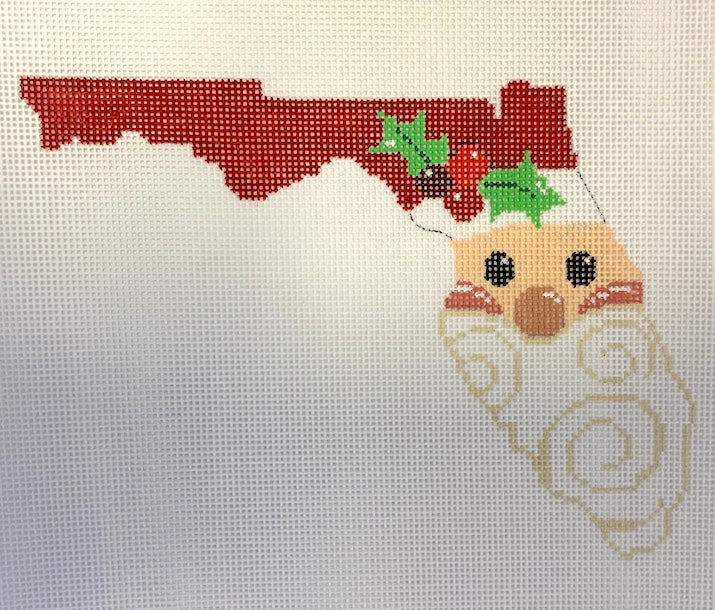 State Shaped Florida Santa