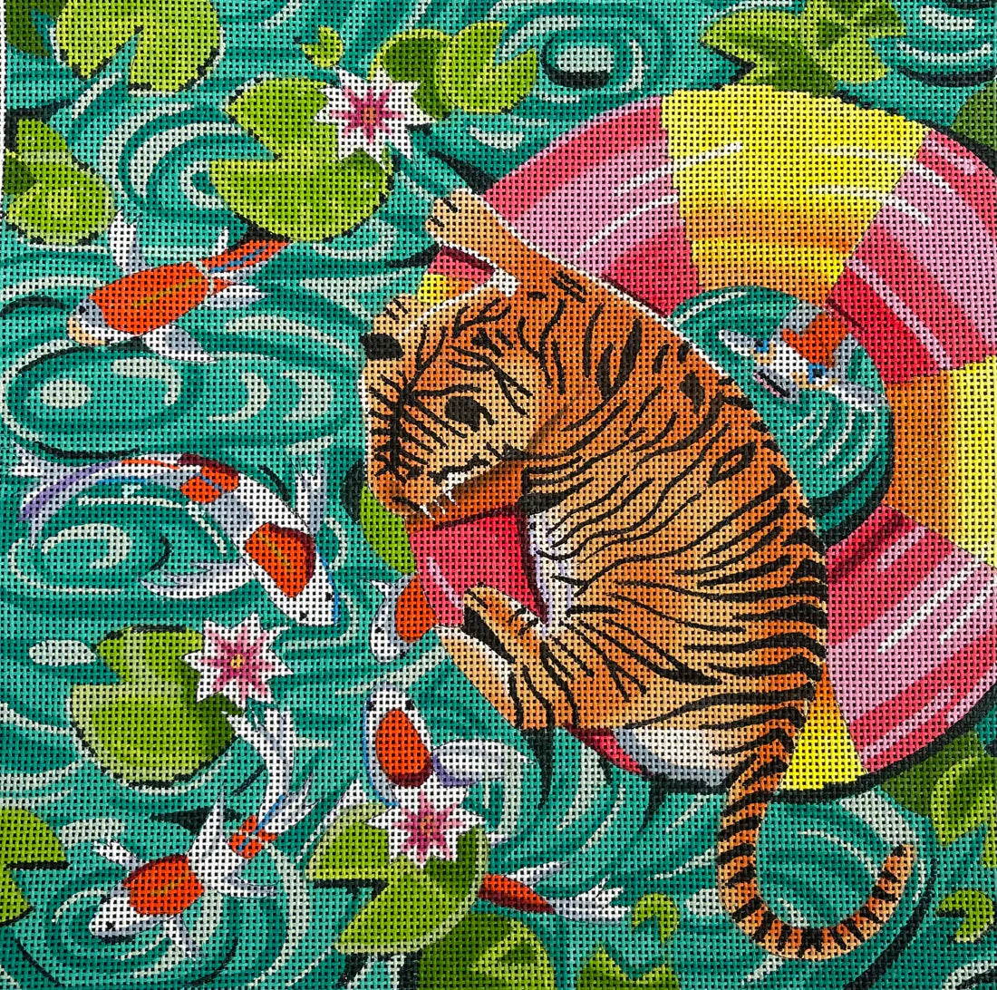 Floating Tiger On Koi Pond Life Of Pi 12X12 13M