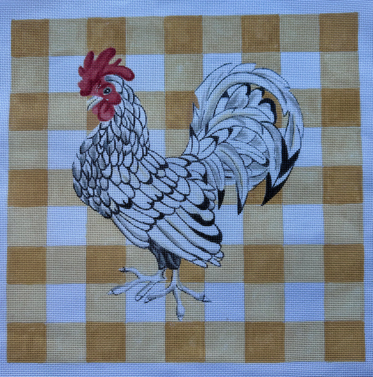 Chicken on Yellow Plaid