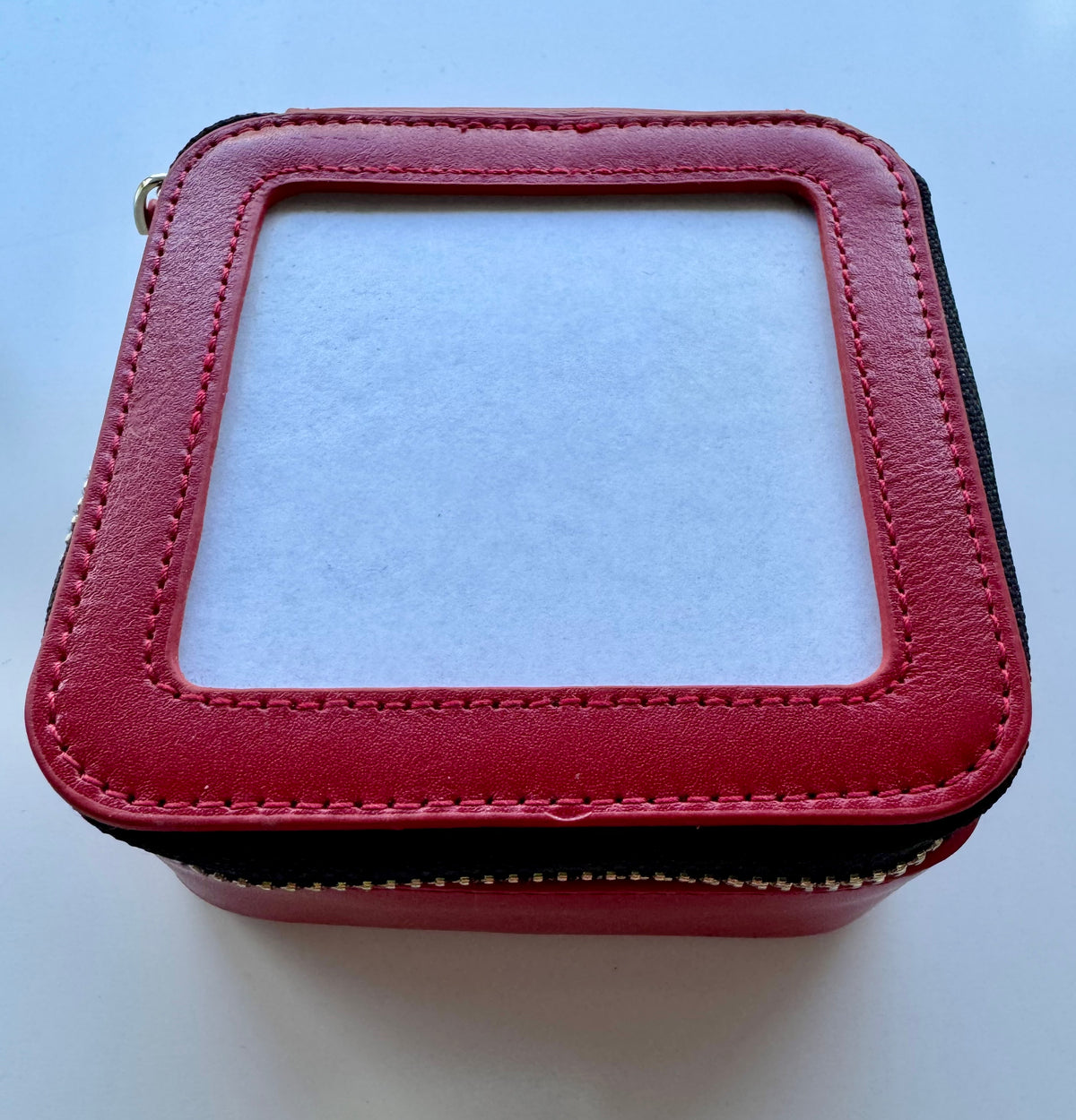 Square Leather Jewelry Box 4"