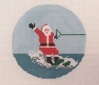 Sporty Santa Waterskier