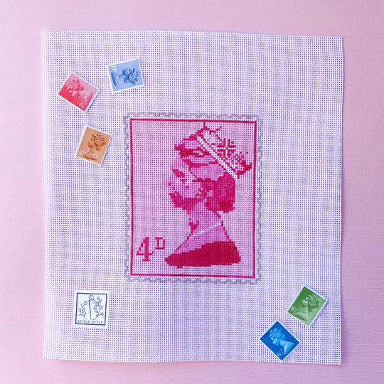 Queen Elizabeth Stamp Pink