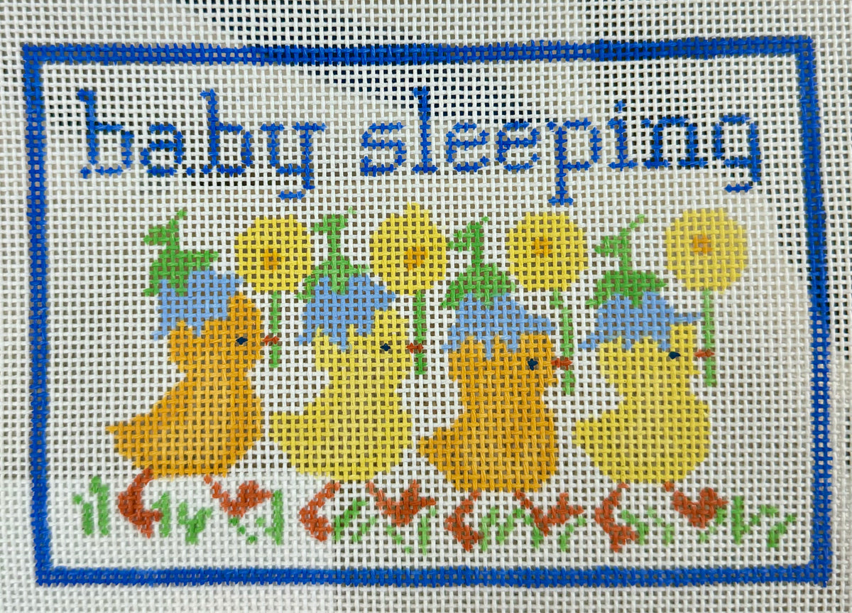 Baby Sleeping w/ Ducks - Blue