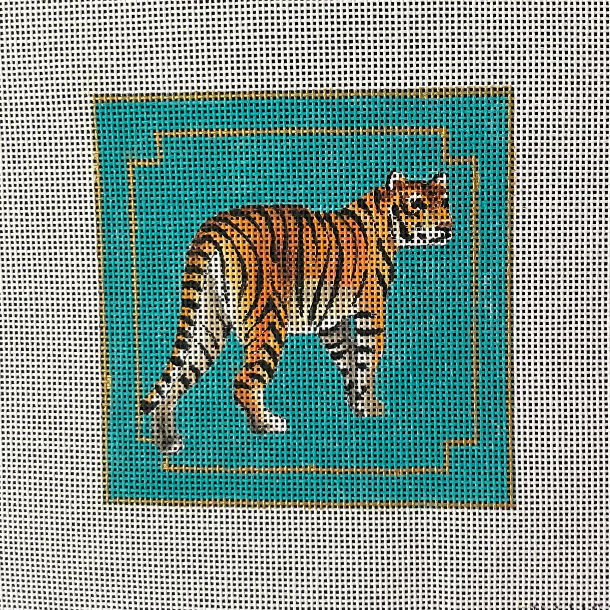 Tiger on Teal