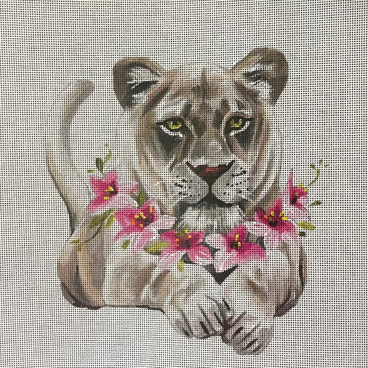 Lioness with Floral Necklace