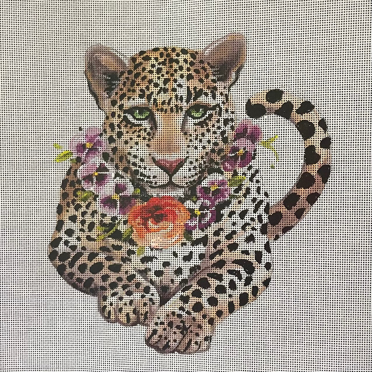 Leopard with Floral Necklace