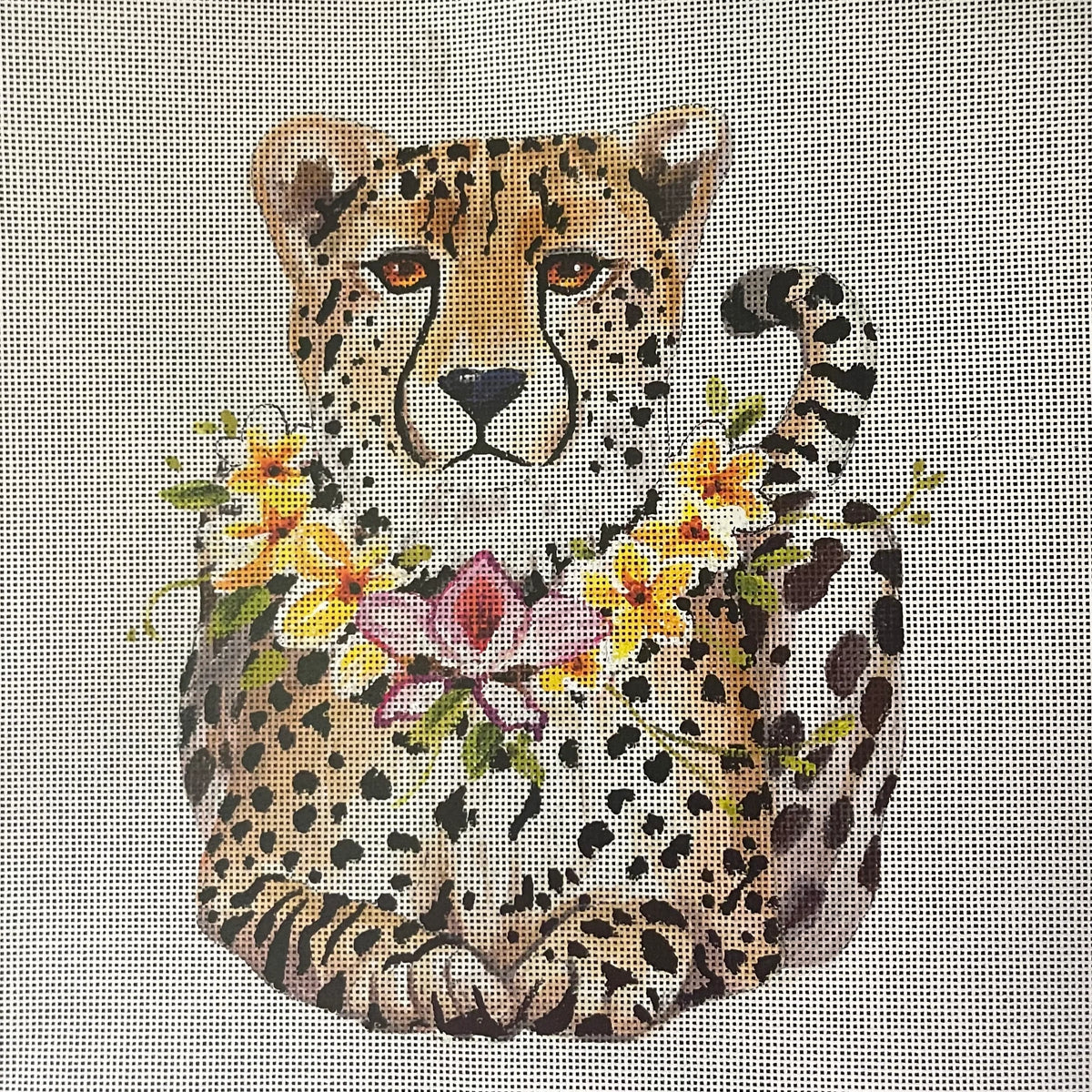 Cheetah with Floral Necklace