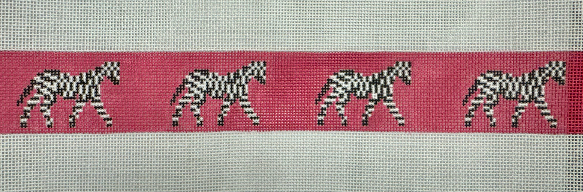 Zebra Belt/Bag Strap on Hot Pink