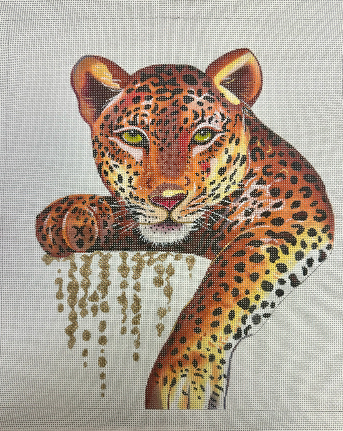 Leopard With Gold on White