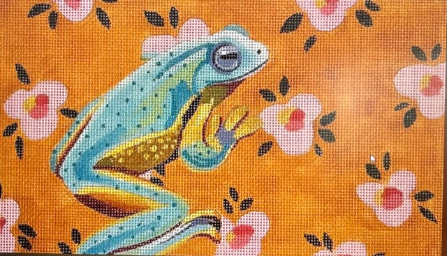 Blue Frog On Flowers Clutch