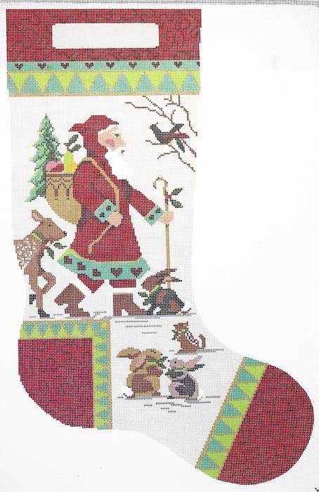 Woodland Santa Stocking