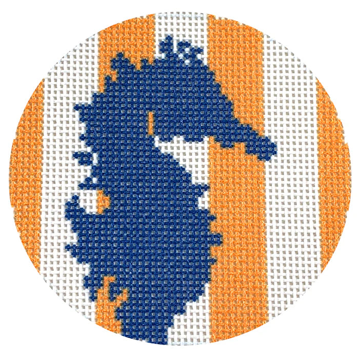 Seahorse on Orange Stripes