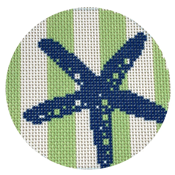 Starfish on Lime Green Stripes