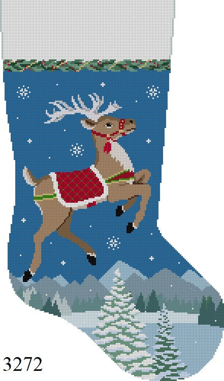 Reindeer Flying Stocking