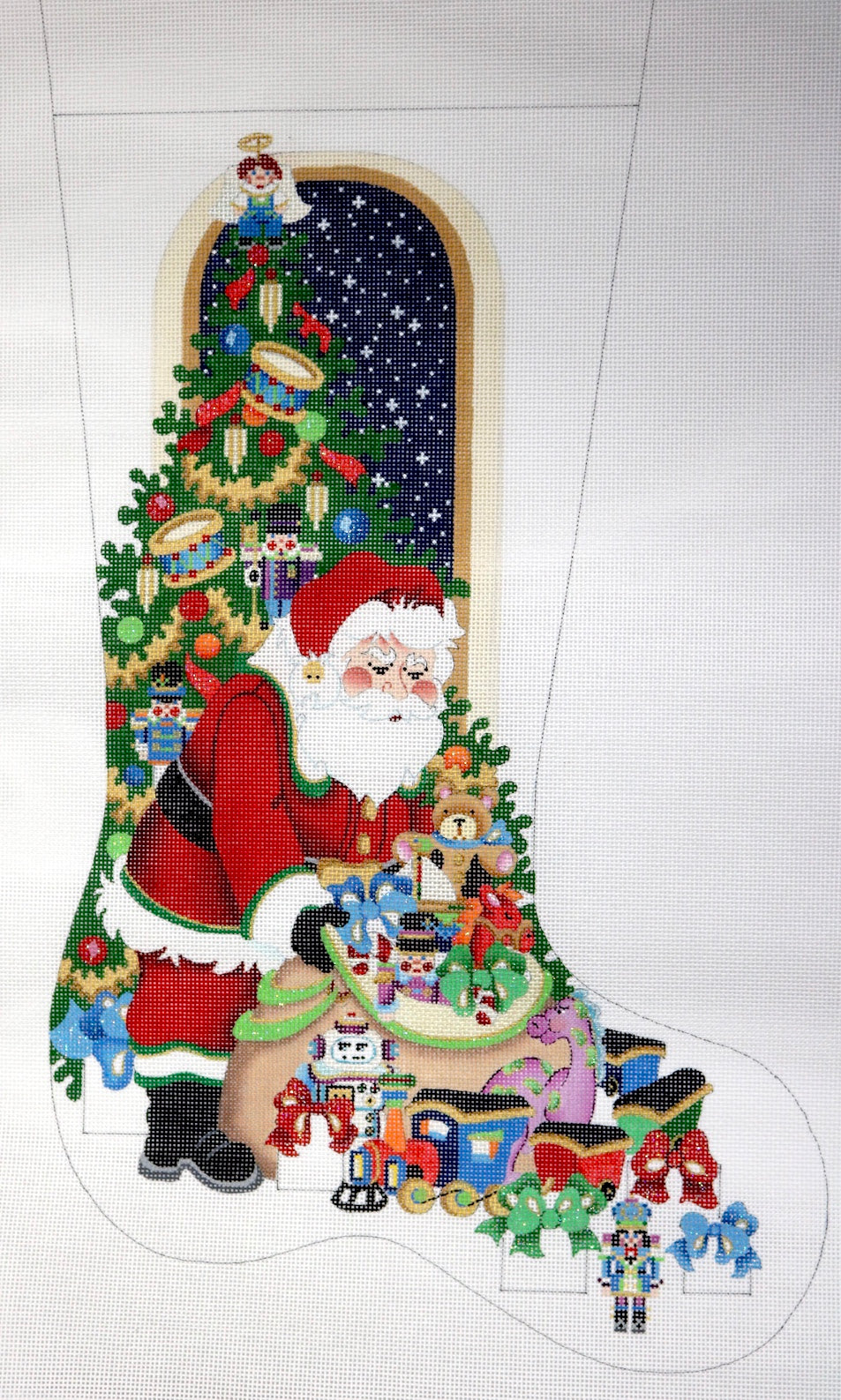 Santa Opening Sack Boy Stocking 18M