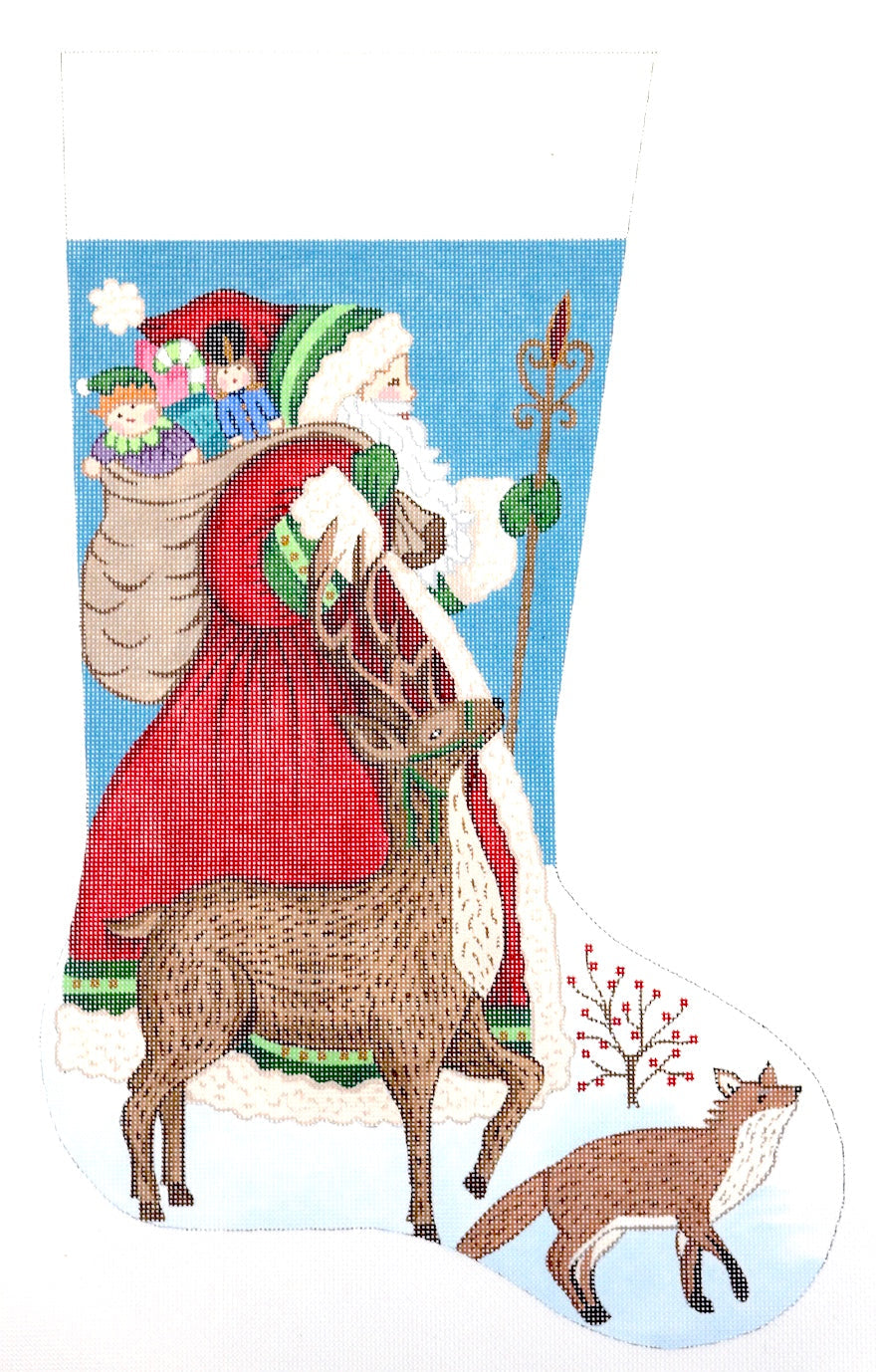 Santa w/ Deer & Fox