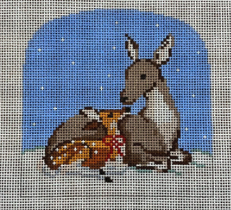 Christmas Forest Mother & Baby Deer