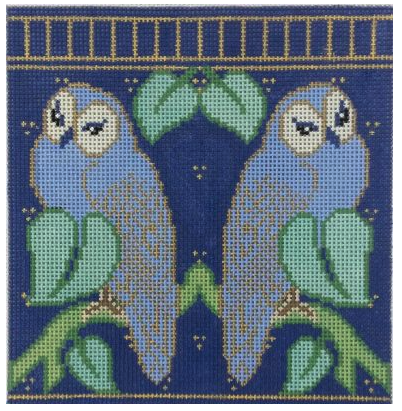 Charles Blue Owls Eyeglass Case-Double