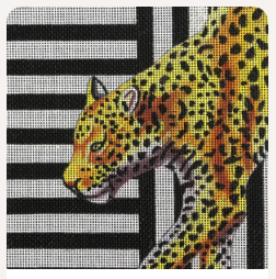 Leopard On Black White Stripes 5 5X7 18M