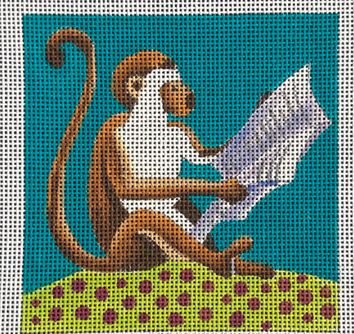 Monkey Reading Newspaper Insert