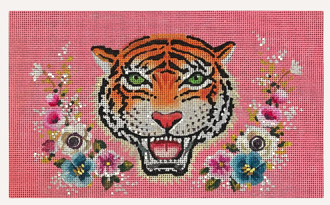 Tiger Head On Pink Clutch