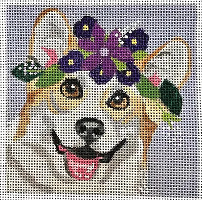 Corgi With Floral Crown