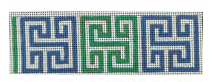 Greek Key Sq Belt Blue Green