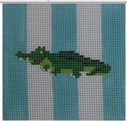 Gator On Turquoise Stripe