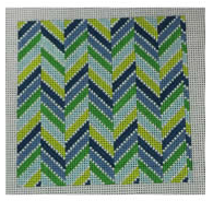 Chevron Multi Blues Greens Square