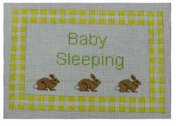 Baby Sleeping Bunnies Yellow Gingham