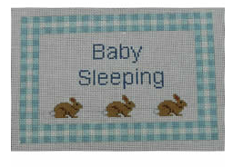 Baby Sleeping Bunnies Blue Gingham