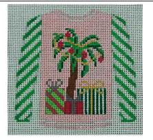 Palm Tree On Pink With Green Sleeves